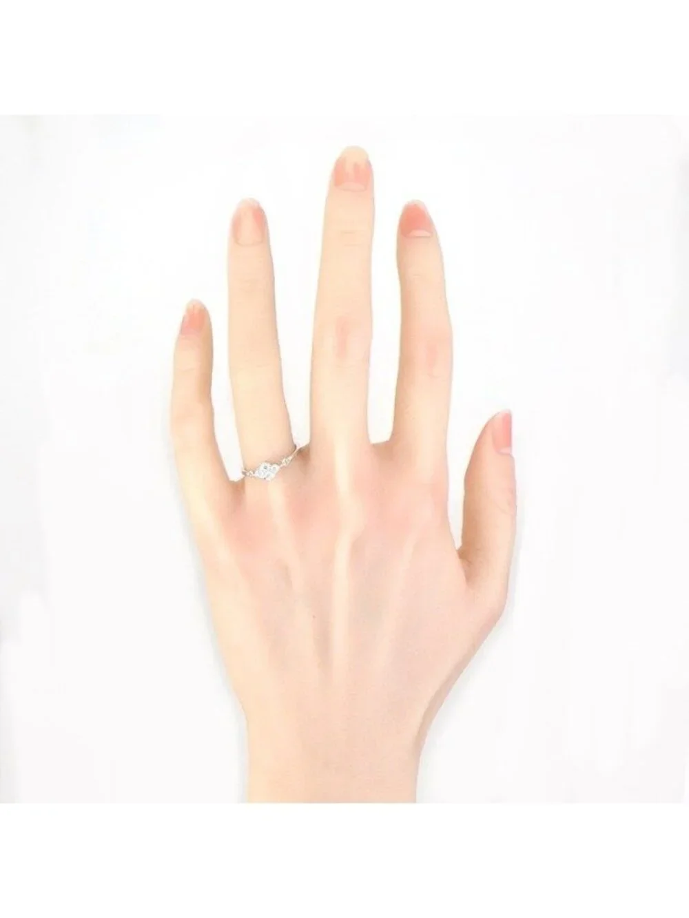Cartier Ring Hindu Lotus Water Lilies Points Diamond 18K White Gold